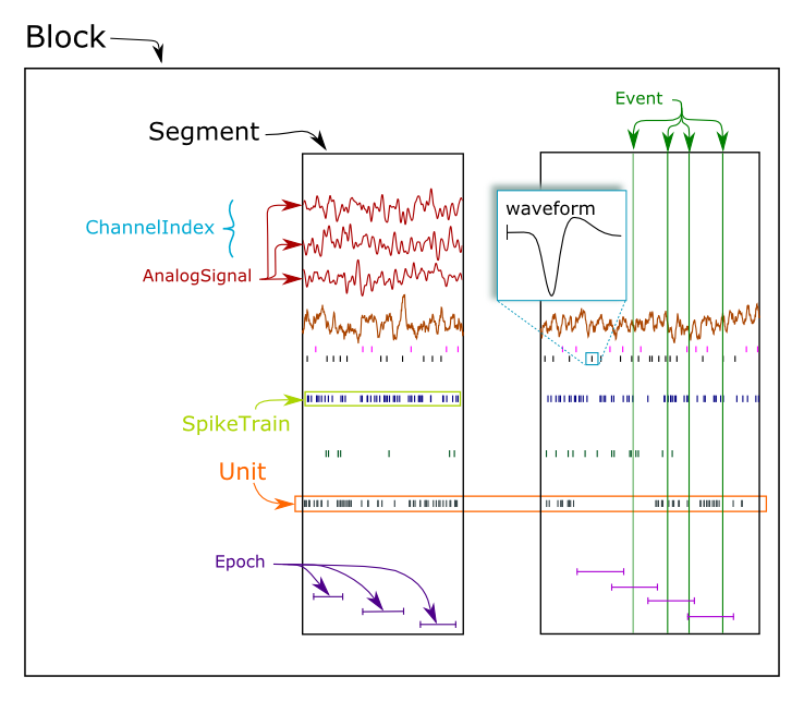 Illustration of the main Neo data types